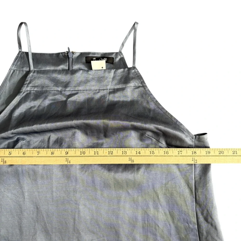 Madewell Gray Slip Dress Spaghetti Strap Square‎ Neck Mini A Line Size 8